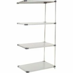 Nexel® Solid Stainless Steel, 4 Tier, Add-On Unit, 36"W x 18"D x 86"H