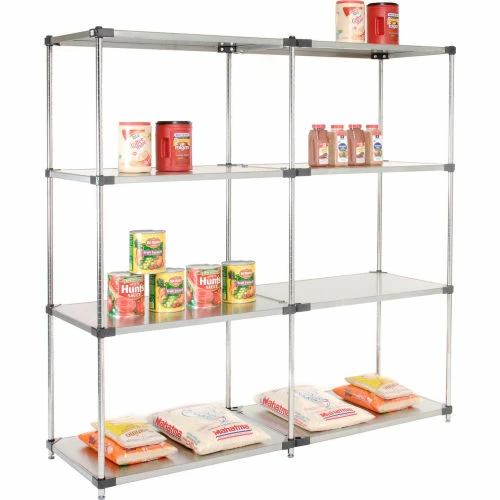 Nexel® Solid Stainless Steel, 4 Tier, Add-On Unit, 36"W x 18"D x 74"H 3 Nexel® Solid Stainless Steel, 4 Tier, Add-On Unit, 36"W x 18"D x 74"H - Image 3