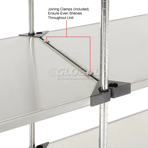 Nexel® Solid Stainless Steel, 4 Tier, Add-On Unit, 36"W x 18"D x 74"H 14 Nexel® Solid Stainless Steel, 4 Tier, Add-On Unit, 36"W x 18"D x 74"H - Image 14