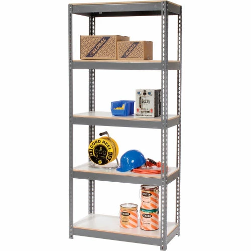 Global Industrial Extra Heavy Duty Shelving 36Wx18Dx84H 5 Shelves 1500 lbs. Cap. Per Shelf GRY 4 Global Industrial Extra Heavy Duty Shelving 36Wx18Dx84H 5 Shelves 1500 lbs. Cap. Per Shelf GRY - Image 4