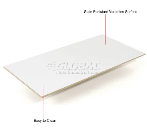 Global Industrial™ Melamine Laminate Deck 60"Wx36"Dx1-2" Thick 4 Global Industrial™ Melamine Laminate Deck 60"Wx36"Dx1-2" Thick - Image 4