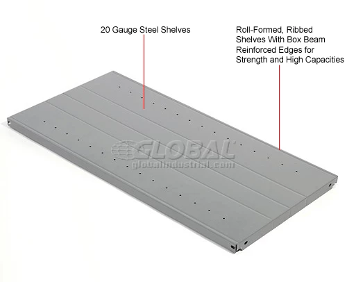 Global Industrial™ Steel Shelving 20 Ga 36"Wx18"Dx85"H Closed Clip Style 5 Shelf Starter 17 Global Industrial™ Steel Shelving 20 Ga 36"Wx18"Dx85"H Closed Clip Style 5 Shelf Starter - Image 17