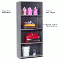 Global Industrial™ Steel Shelving 18 Ga 48"Wx18"Dx85"H Closed Clip Style 5 Shelf Starter -Shelving Sales Store 236700 1wco 12