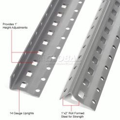 Global Industrial™ Steel Shelving 20 Ga 36"Wx24"Dx85"H Closed Clip Style 5 Shelf Starter -Shelving Sales Store 236700 2wco 15