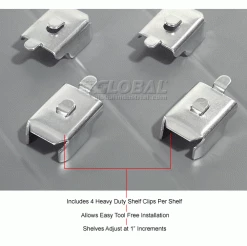 Global Industrial™ Steel Shelving 20 Ga 48"Wx18"Dx73"H Closed Clip Style 5 Shelf Starter -Shelving Sales Store 236700 4wco 16