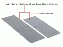 Global Industrial™ Steel Shelving 18 Ga 48"Wx12"Dx85"H Closed Clip Style 5 Shelf Starter -Shelving Sales Store 236700 5wco