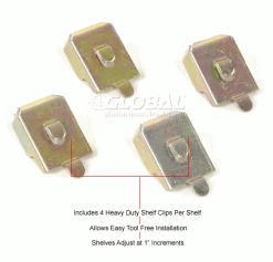 Global Industrial™ Steel Shelving 18 Ga 48"Wx24"Dx85"H Closed Clip 5 Shelf Add-On -Shelving Sales Store 236700x 4wco 18