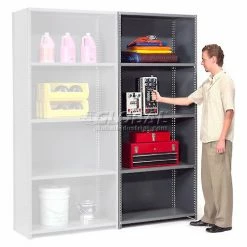 Global Industrial™ Steel Shelving 18 Ga 48"Wx24"Dx85"H Closed Clip 5 Shelf Add-On -Shelving Sales Store 236716 07b 13