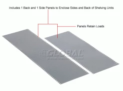 Global Industrial™ Steel Shelving 18 Ga 48"Wx24"Dx85"H Closed Clip 5 Shelf Add-On -Shelving Sales Store 236800 5wco 12