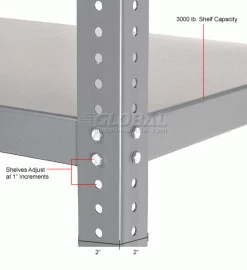 Global Industrial™ Extra Heavy Duty Shelving, 72"W x 24"D x 39"H, 3 Shelves, Gray -Shelving Sales Store 240006 2wco 13