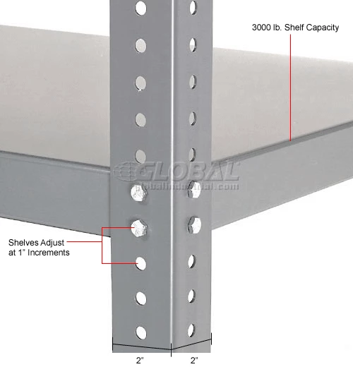 Global Industrial Extra Heavy Duty Shelving, 36"W x 18"D x 60"H, 5 Shelves, Gray 10 Global Industrial Extra Heavy Duty Shelving, 36"W x 18"D x 60"H, 5 Shelves, Gray - Image 10