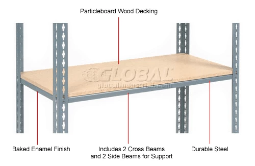 Global Industrial™ Additional Shelf Level Boltless Wood Deck 36"W x 24"D - Gray 7 Global Industrial™ Additional Shelf Level Boltless Wood Deck 36"W x 24"D - Gray - Image 7