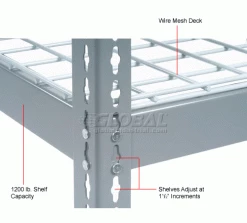 Global Industrial™ Extra Heavy Duty Shelving 48"W x 24"D x 60"H With 5 Shelves, Wire Deck, Gry -Shelving Sales Store 255465 3wco 7