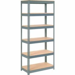 Global Industrial Extra Heavy Duty Shelving 36"W x 24"D x 72"H With 6 Shelves, Wood Deck, Gry