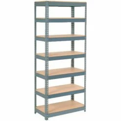 Global Industrial Extra Heavy Duty Shelving 36"W x 18"D x 96"H With 7 Shelves, Wood Deck, Gry