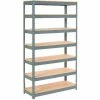 Global Industrial™ Extra Heavy Duty Shelving 48"W x 18"D x 84"H With 7 Shelves, Wood Deck, Gry