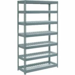 Global Industrial™ Extra Heavy Duty Shelving 48"W x 24"D x 96"H With 7 Shelves, Wire Deck, Gry
