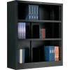 Interion By Global Industrial Interion® All Steel Bookcase 36" W x 12" D x 42" H Black 3 Openings