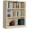 Interion By Global Industrial Interion® All Steel Bookcase 36" W x 12" D x 42" H Putty 3 Openings