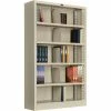 Interion By Global Industrial Interion® All Steel Bookcase 36" W x 12" D x 60" H Putty 5 Openings