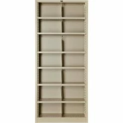 Interion By Global Industrial Interion® All Steel Bookcase 36" W x 12" D x 84" H Putty 7 Openings -Shelving Sales Store 277442PY 08