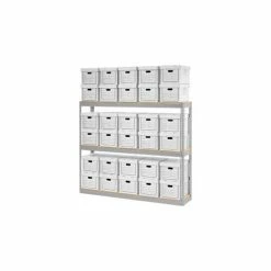 Global Industrial™ Record Storage Open With Boxes 72"W x 15"D x 60"H - Gray