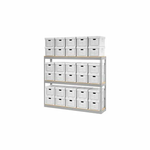 Global Industrial™ Record Storage Open With Boxes 72"W x 15"D x 60"H - Gray 1 Global Industrial™ Record Storage Open With Boxes 72"W x 15"D x 60"H - Gray