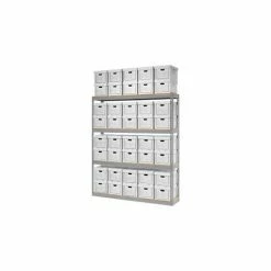 Global Industrial™ Record Storage Open With Boxes 72"W x 15"D x 84"H - Gray