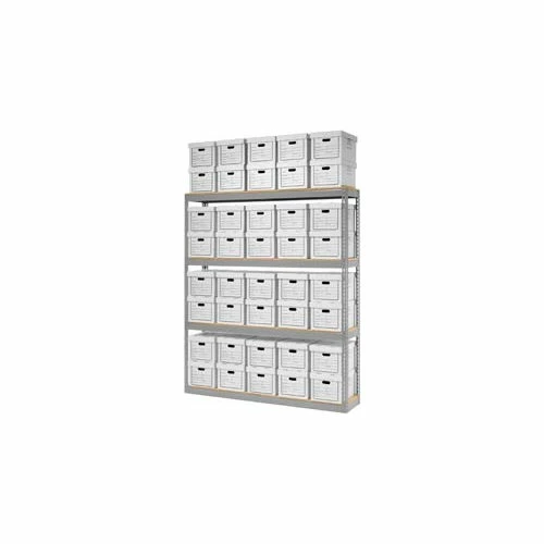 Global Industrial™ Record Storage Open With Boxes 72"W x 15"D x 84"H - Gray 1 Global Industrial™ Record Storage Open With Boxes 72"W x 15"D x 84"H - Gray