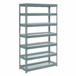 Global Industrial™ Extra Heavy Duty Shelving 48"W x 24"D x 84"H With 7 Shelves, Wire Deck, Gry