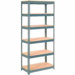 Global Industrial™ Extra Heavy Duty Shelving 36"W x 24"D x 96"H With 6 Shelves, Wood Deck, Gry