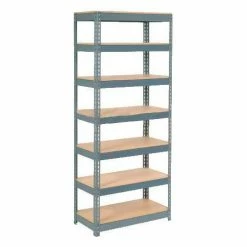 Global Industrial™ Extra Heavy Duty Shelving 36"W x 18"D x 96"H With 7 Shelves, Wood Deck, Gry