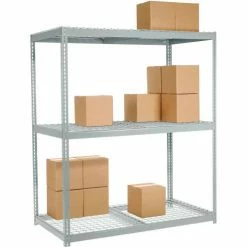 Global Industrial™ Wide Span Rack 60Wx24Dx60H, 3 Shelves Wire Deck 1200 Lb Cap. Per Level, Gray