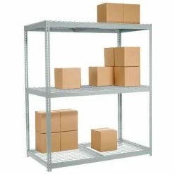 Global Industrial™ Wide Span Rack 72Wx48Dx60H, 3 Shelves Wire Deck 900 Lb Cap. Per Level, Gray