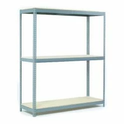 Global Industrial™ Wide Span Rack 72Wx48Dx60H, 3 Shelves Wood Deck 900 Lb Cap. Per Level, Gray