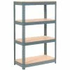 Global Industrial™ Extra Heavy Duty Shelving 36"W x 12"D x 60"H With 4 Shelves, Wood Deck, Gry
