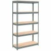 Global Industrial™ Extra Heavy Duty Shelving 48"W x 24"D x 84"H With 5 Shelves, Wood Deck, Gry