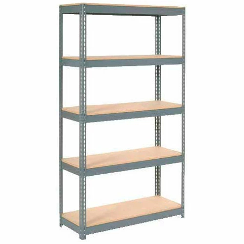 Global Industrial Extra Heavy Duty Shelving 48"W x 24"D x 84"H With 5 Shelves, Wood Deck, Gry 1 Global Industrial Extra Heavy Duty Shelving 48"W x 24"D x 84"H With 5 Shelves, Wood Deck, Gry