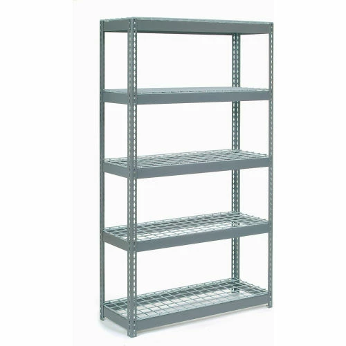 Global Industrial Extra Heavy Duty Shelving 48"W x 24"D x 84"H With 5 Shelves, Wire Deck, Gry 1 Global Industrial Extra Heavy Duty Shelving 48"W x 24"D x 84"H With 5 Shelves, Wire Deck, Gry