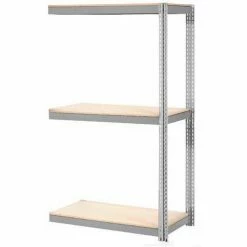 Global Industrial™ Expandable Add-On Rack 36x24x84 3 Level Wood Deck 1500 lb. Cap Per Level GRY