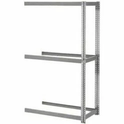 Global Industrial™ Expandable Add-On Rack 96Wx36Dx84H, 3 Levels No Deck 1100 Lb Per Level, Gray