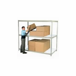 Global Industrial™ Wide Span Rack 48Wx48Dx60H, 3 Shelves Laminated Deck 1200 Lb Per Level, Gray