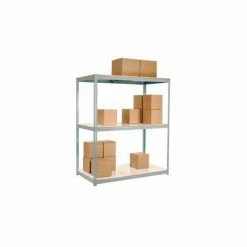 Global Industrial™ Wide Span Rack 48Wx24Dx96H, 3 Shelves Laminated Deck 1200 Lb Per Level, Gray