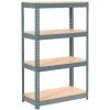 Global Industrial™ Extra Heavy Duty Shelving 36"W x 24"D x 72"H With 4 Shelves, Wood Deck, Gry