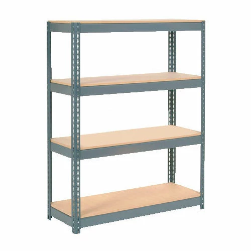 Global Industrial Extra Heavy Duty Shelving 48"W x 24"D x 72"H With 4 Shelves, Wood Deck, Gry 1 Global Industrial Extra Heavy Duty Shelving 48"W x 24"D x 72"H With 4 Shelves, Wood Deck, Gry