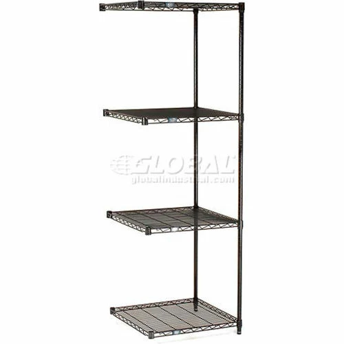 Nexel® Black Epoxy, 4 Tier, Wire Shelving Add-On Unit, 36"W x 24"D x 86"H 1 Nexel® Black Epoxy, 4 Tier, Wire Shelving Add-On Unit, 36"W x 24"D x 86"H