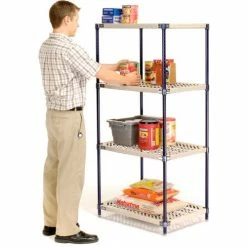 Nexel®, Nexelite®, 4 Tier, Vented Plastic Mat Shelving Unit, 30"W x 24"D x 63"H -Shelving Sales Store 331499N 04 2