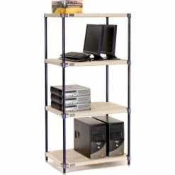 Nexel®, Nexelite®, 4 Tier, Vented Plastic Mat Shelving Unit, 30"W x 18"D x 63"H -Shelving Sales Store 331499N 05 1
