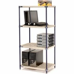 Nexel®, Nexelite®, 4 Tier, Vented Plastic Mat Shelving Unit, 30"W x 24"D x 63"H -Shelving Sales Store 331499N 07 2