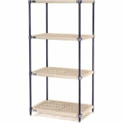 Nexel®, Nexelite®, 4 Tier, Vented Plastic Mat Shelving Unit, 30"W x 18"D x 63"H -Shelving Sales Store 331499N 08 1